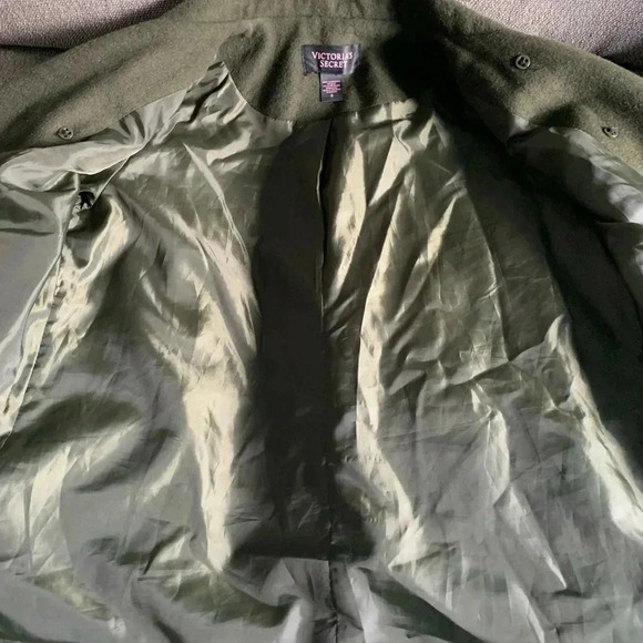 Victoria’s Secret Dark Olive Green Wool Pea Coat Size 0 - Picture 5 of 7